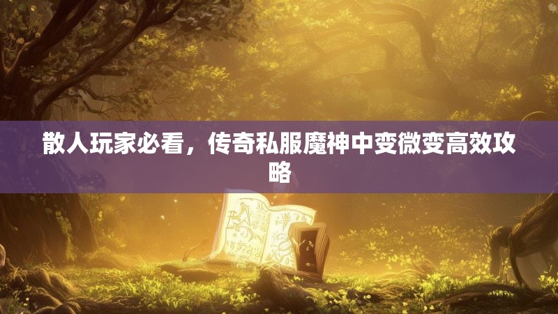 散人玩家必看，传奇私服魔神中变微变高效攻略