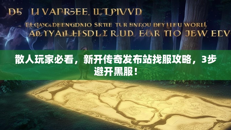 散人玩家必看，新开传奇发布站找服攻略，3步避开黑服！