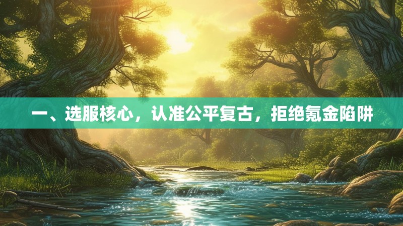 一、选服核心，认准公平复古，拒绝氪金陷阱