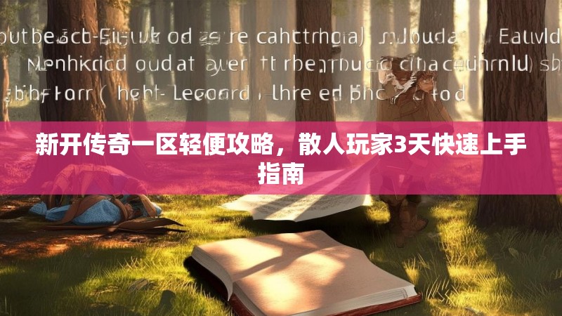 新开传奇一区轻便攻略，散人玩家3天快速上手指南