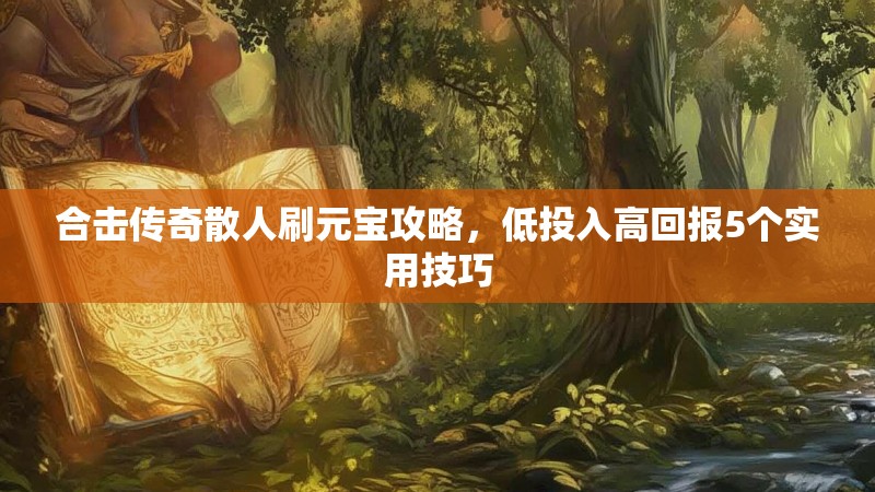 合击传奇散人刷元宝攻略，低投入高回报5个实用技巧
