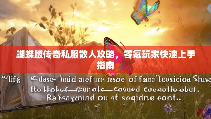 蝴蝶版传奇私服散人攻略，零氪玩家快速上手指南