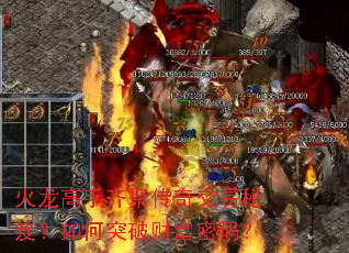 火龙高手齐聚传奇交易秘笈？如何突破财富密码？