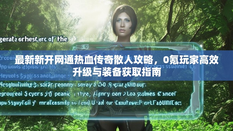 最新新开网通热血传奇散人攻略，0氪玩家高效升级与装备获取指南