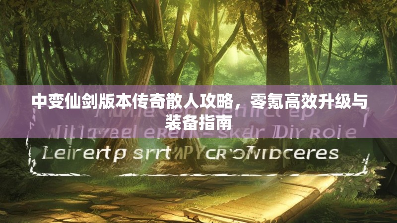 中变仙剑版本传奇散人攻略，零氪高效升级与装备指南