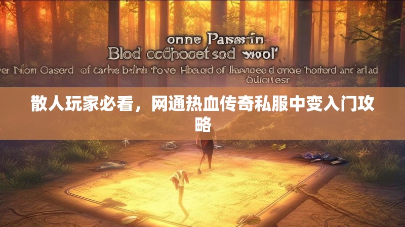 散人玩家必看，网通热血传奇私服中变入门攻略
