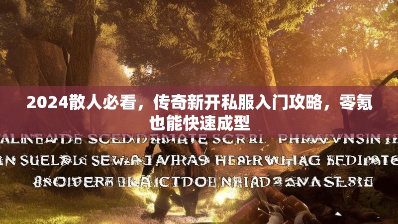 2024散人必看，传奇新开私服入门攻略，零氪也能快速成型