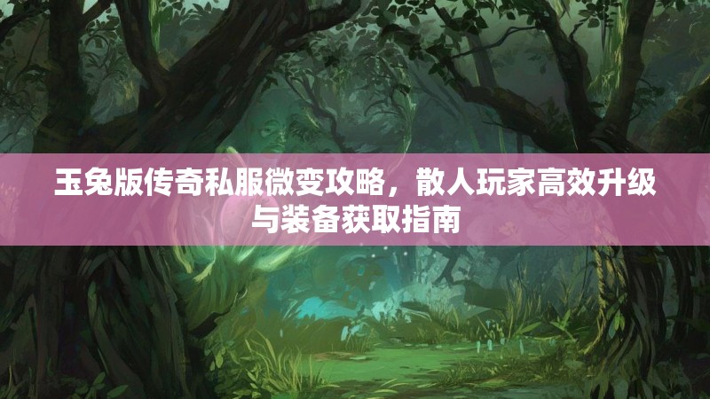 玉兔版传奇私服微变攻略，散人玩家高效升级与装备获取指南