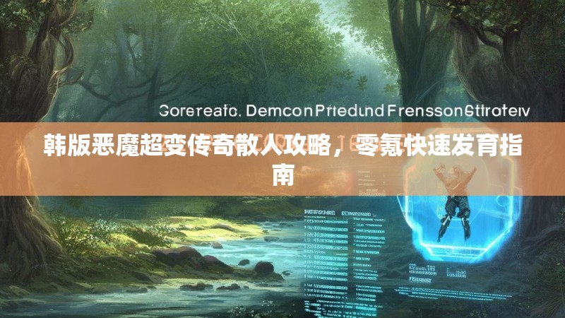 韩版恶魔超变传奇散人攻略，零氪快速发育指南