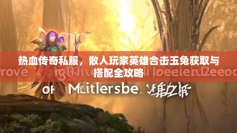 热血传奇私服，散人玩家英雄合击玉兔获取与搭配全攻略