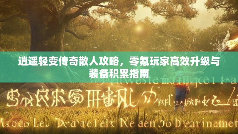 逍遥轻变传奇散人攻略，零氪玩家高效升级与装备积累指南