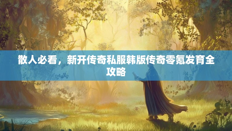 散人必看，新开传奇私服韩版传奇零氪发育全攻略