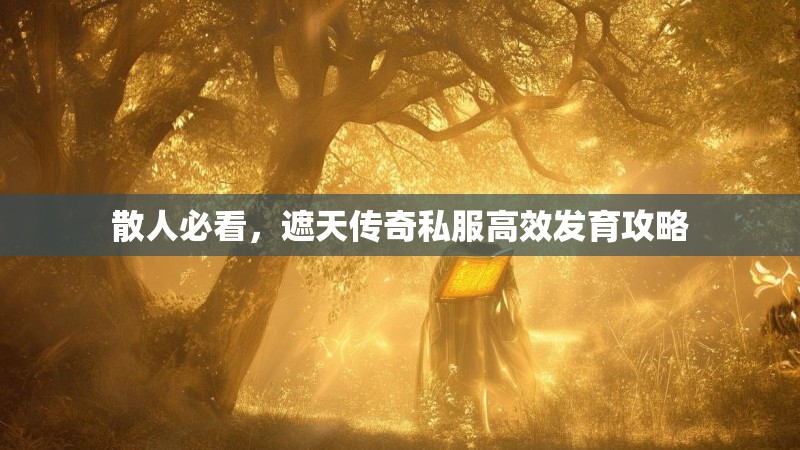 散人必看，遮天传奇私服高效发育攻略