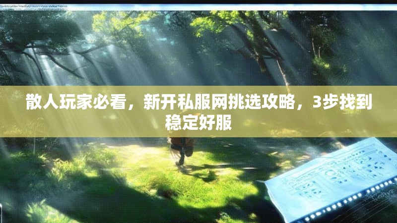 散人玩家必看，新开私服网挑选攻略，3步找到稳定好服
