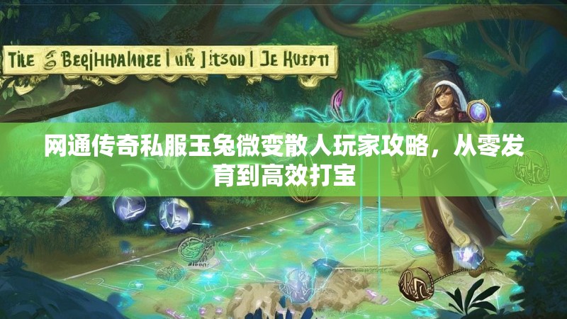 网通传奇私服玉兔微变散人玩家攻略，从零发育到高效打宝