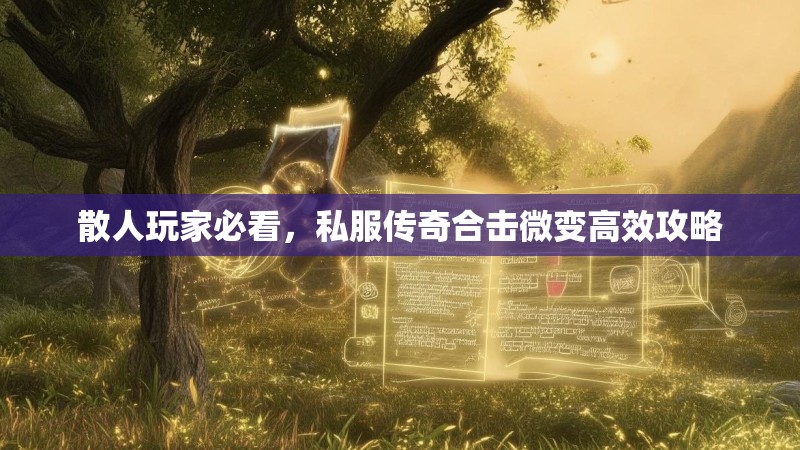 散人玩家必看，私服传奇合击微变高效攻略