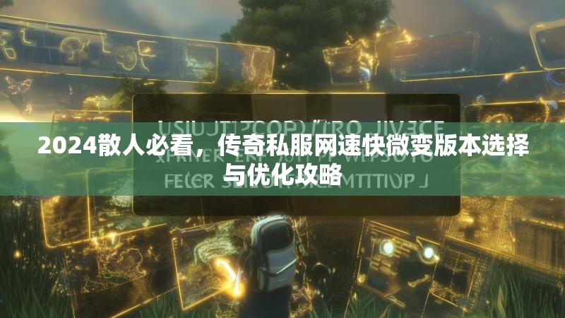 2024散人必看，传奇私服网速快微变版本选择与优化攻略