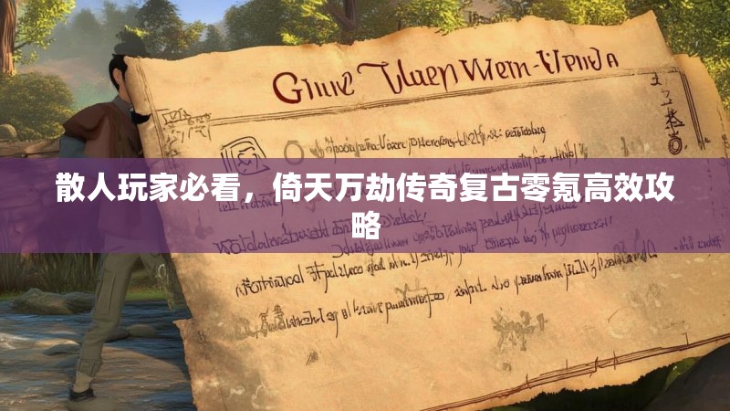 散人玩家必看，倚天万劫传奇复古零氪高效攻略