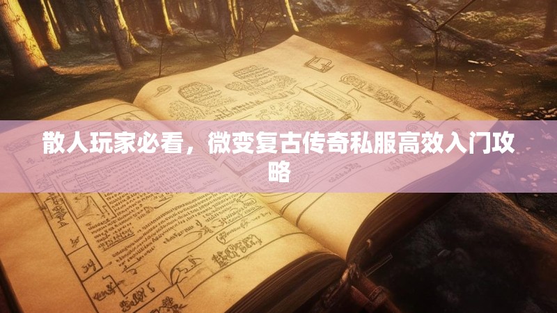 散人玩家必看，微变复古传奇私服高效入门攻略