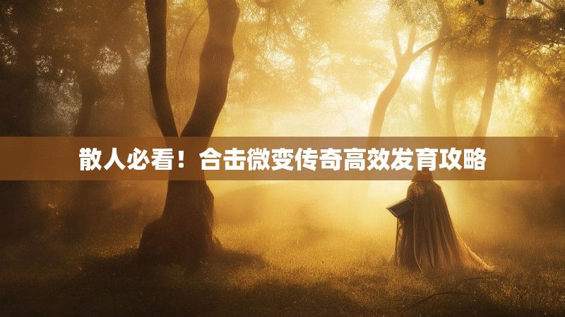 散人必看！合击微变传奇高效发育攻略