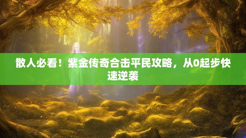 散人必看！紫金传奇合击平民攻略，从0起步快速逆袭