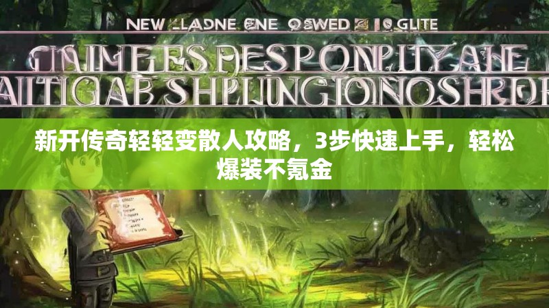 新开传奇轻轻变散人攻略，3步快速上手，轻松爆装不氪金