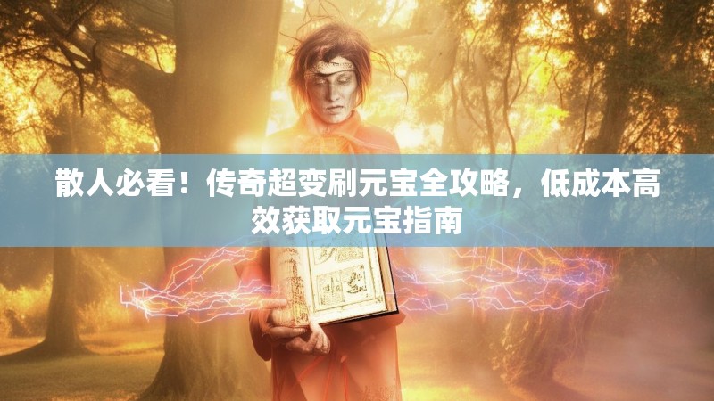 散人必看！传奇超变刷元宝全攻略，低成本高效获取元宝指南
