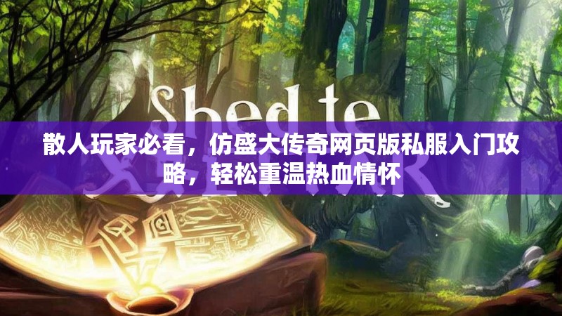 散人玩家必看，仿盛大传奇网页版私服入门攻略，轻松重温热血情怀